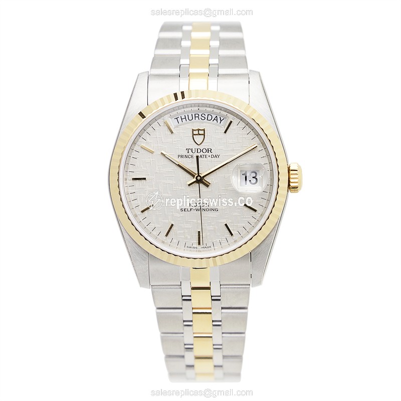 Tudor Replica Date-Day, Automatic, Silver Dial, Gold/Steel - View 2