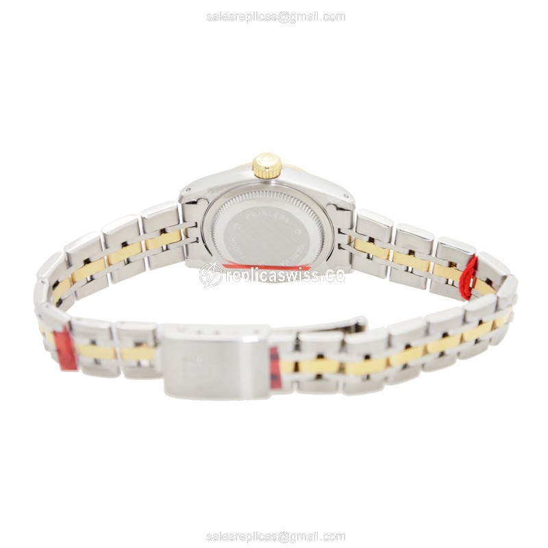 Automatic Tudor Princess Date - 18kt Gold & Steel - Gold Dial - Clasp - View 4