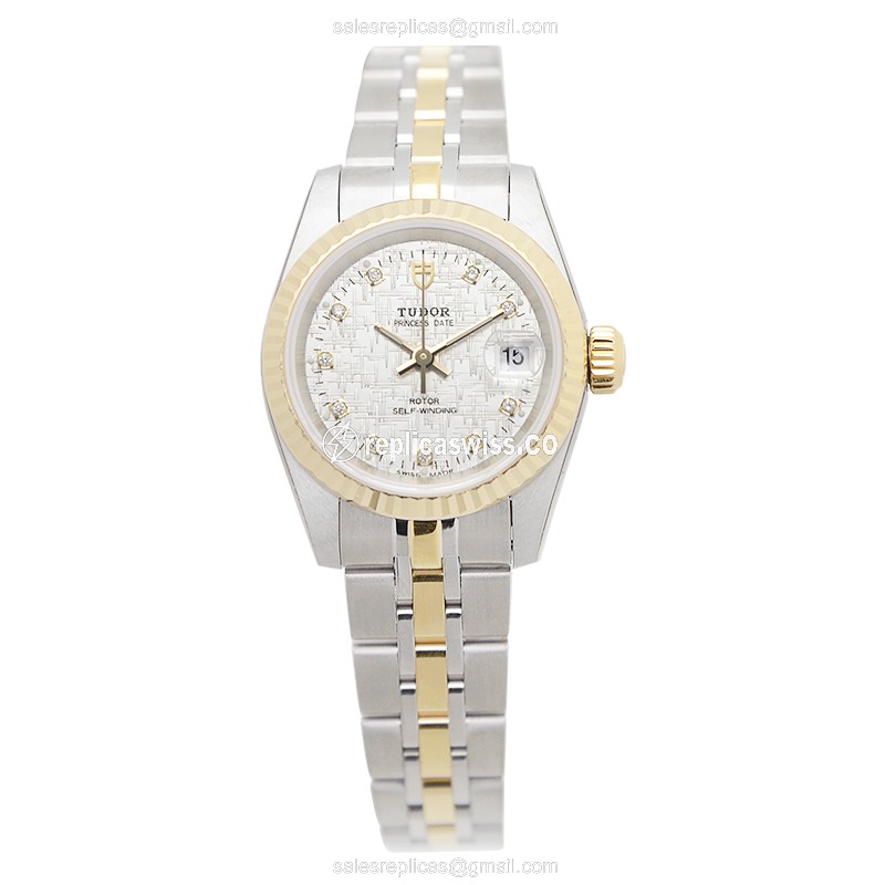 Tudor Princess Date Replica - Auto - Gold-Steel - Silver - View 2