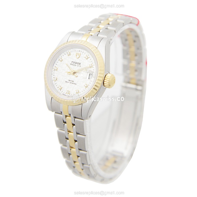 Tudor Princess Date Replica - Auto - Gold-Steel - Silver - View 3