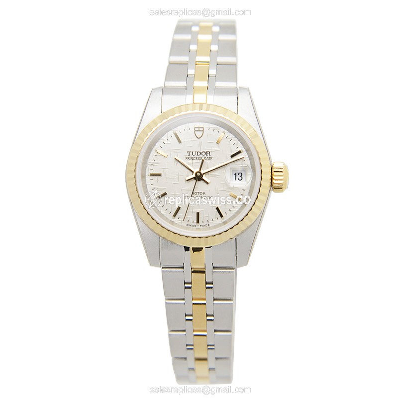 Tudor Princess Date Replica - Automatic - 18kt Gold & Steel - Silver Dial - View 2