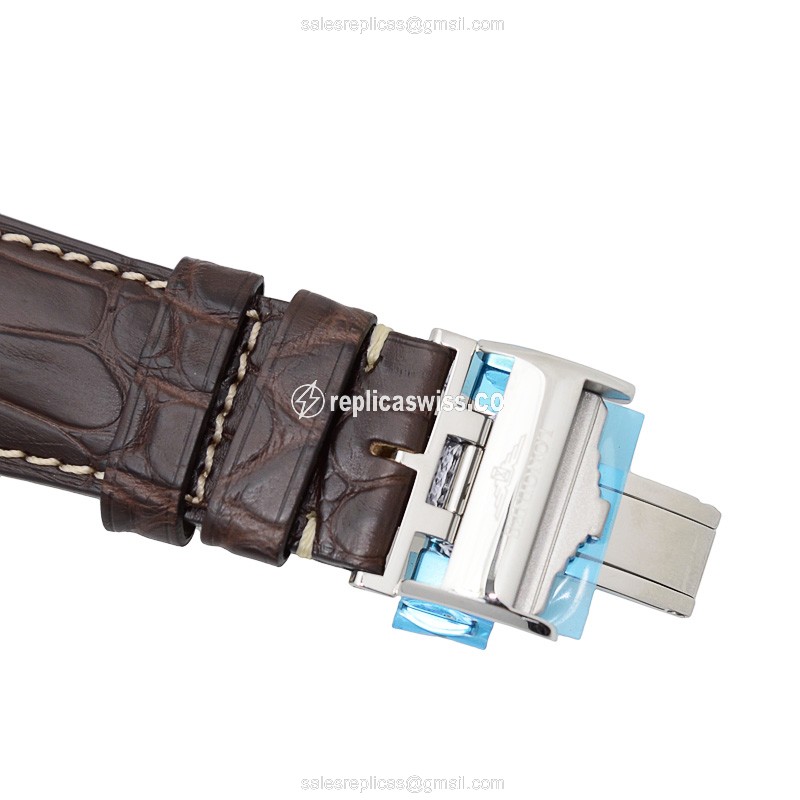 Longines L2.640.4.78.3 Replica - Automatic - Steel Case - White Dial, Brown Alligator Strap - View 4