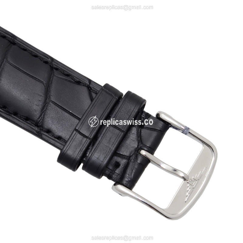 Longines L4.874.4.57.2 Flagship - Automatic - Steel Case, Black Dial, Alligator Strap - View 4