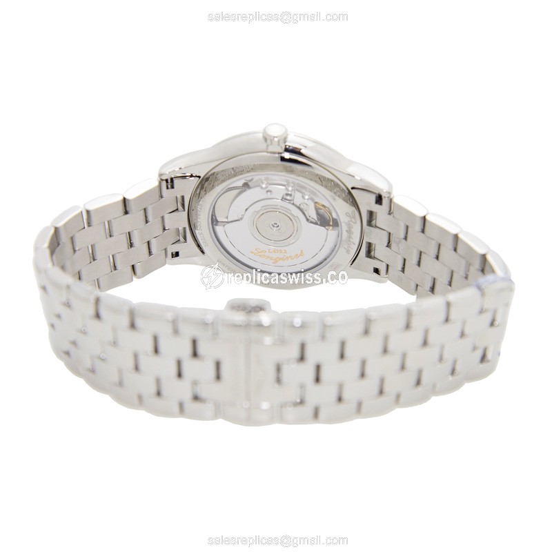 Longines L4.874.4.57.6 Flagship - Automatic - Steel Case, Black Dial on Silver - View 4