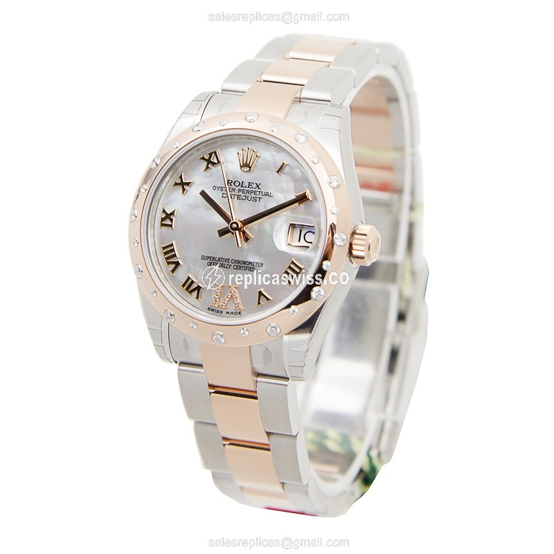Watch Rolex Datejust Replica - Automatic - Diamond - White - View 3