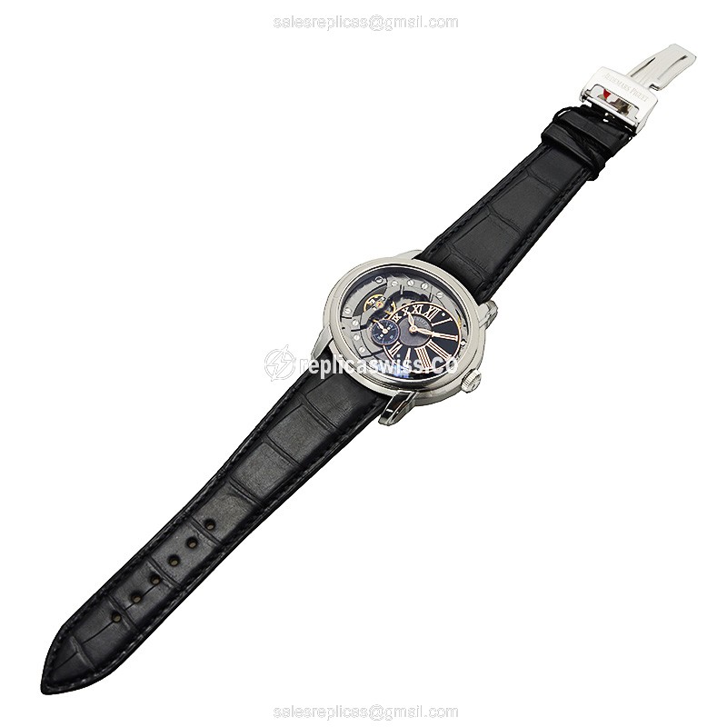 Audemars Piguet 15350ST.OO.D002CR.01 Replica - Automatic - Dark Grey Dial - Steel Case - Black Alligator Strap - View 2