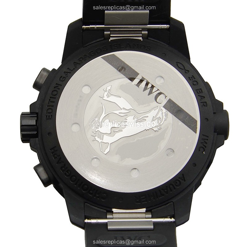 IWC Aquatimer Automatic Replica - Stainless Steel - Black Dial - Rubber Strap - Sapphire Crystal - Buckle Clasp - View 3