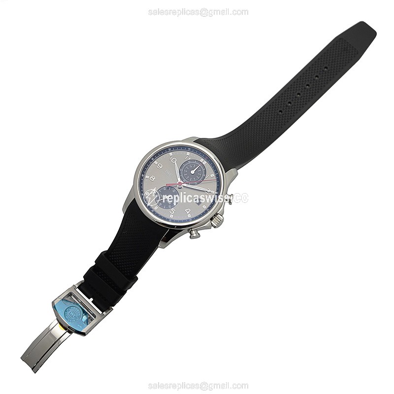 IWC Portuguese Replica - Automatic - Steel Case - Grey Dial - Black Rubber Strap - View 2