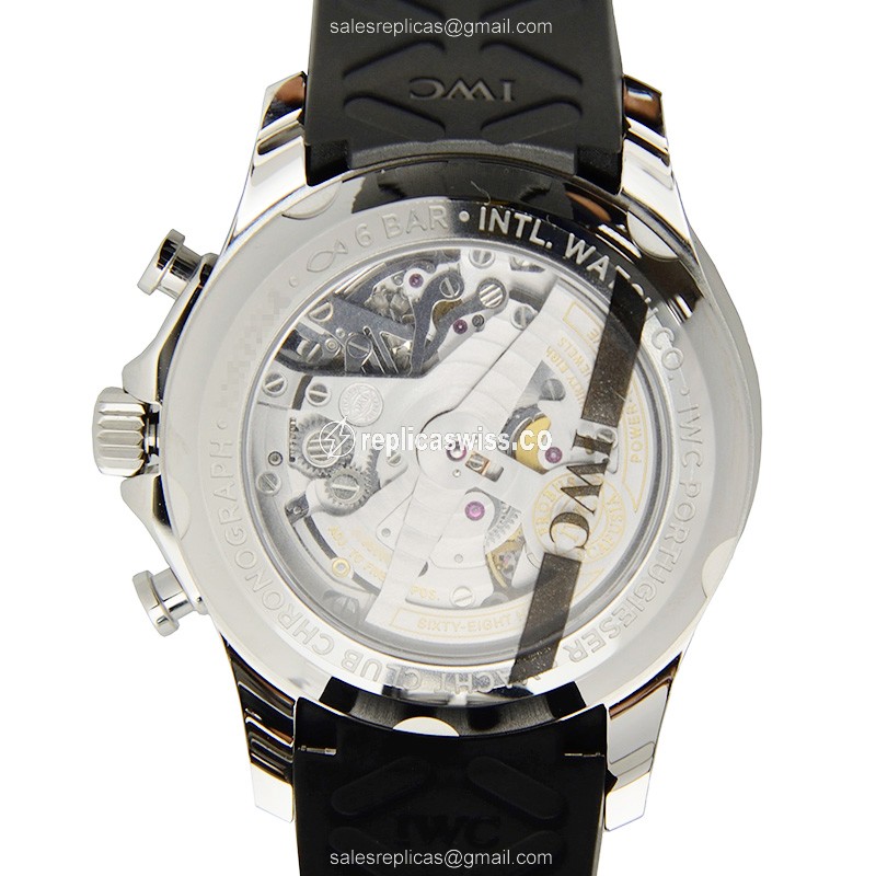 IWC Portuguese Replica - Automatic - Steel Case - Grey Dial - Black Rubber Strap - View 3