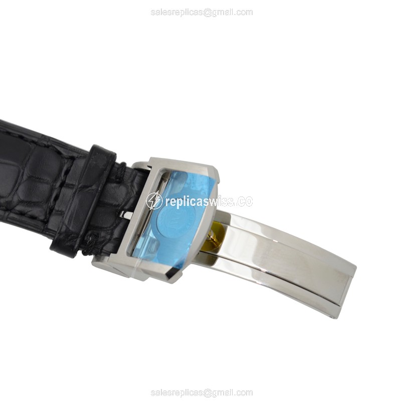 IWC Portuguese Replica - Automatic - Steel Case - Silver Dial - Black Alligator Strap - View 4