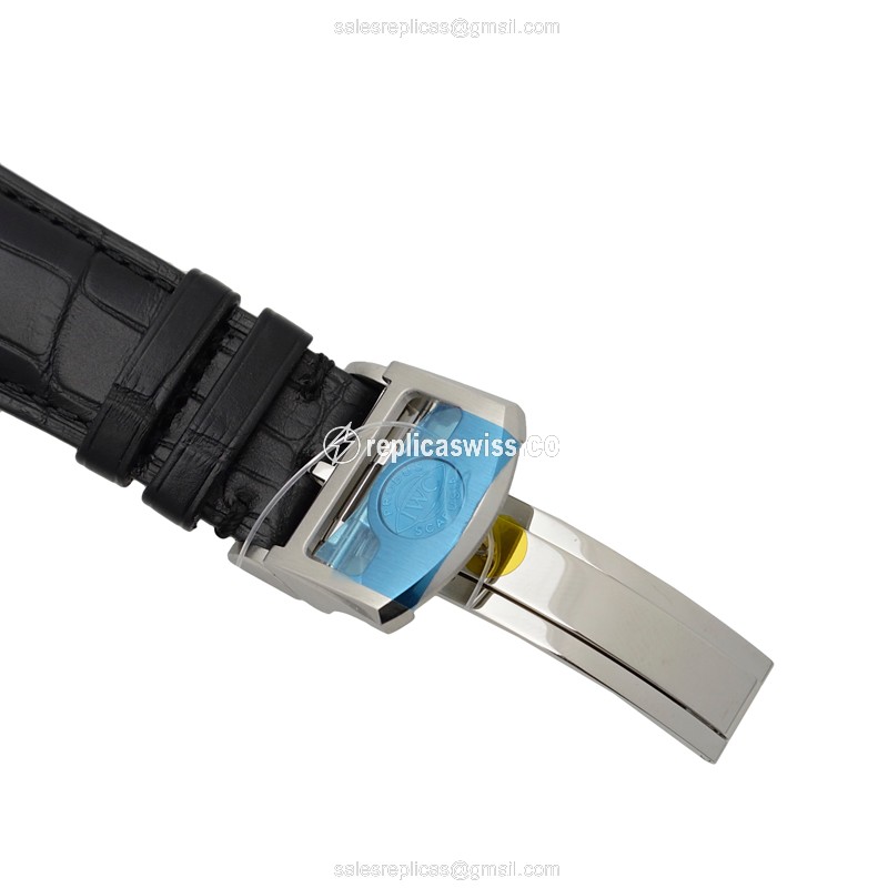 IWC Portuguese Replica - Automatic - Stainless Steel - White Dial - Black Alligator Strap - View 3