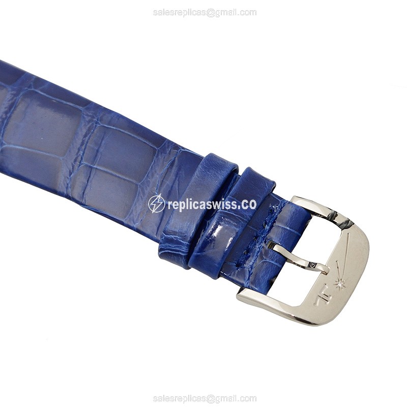 Jaeger-Lecoultre Celestial Replica - Automatic - 18kt White Gold - Diamond - Blue Dial - Alligator Blue Strap - View 4