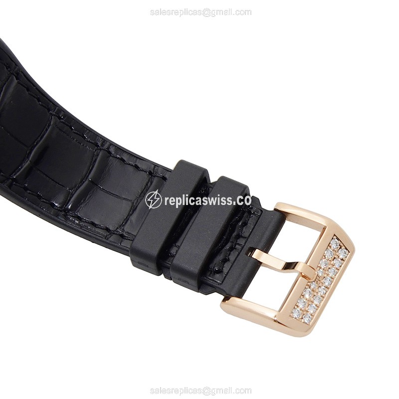 Franck Muller V 45 SC DT D 5N Vanguard - Automatic - 18kt Rose Gold Case - Black Dial, Diamond Bezel - View 3