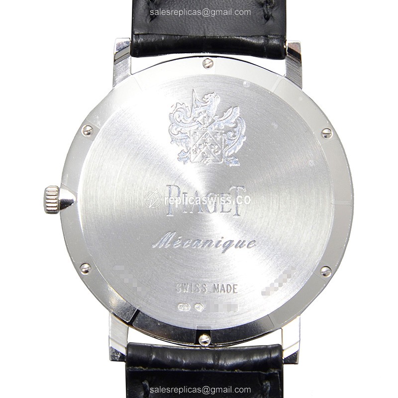 Piaget ALTIPLANO Replica - Manual - 18kt White Gold - Diamond - Silver Dial - Alligator Black Buckle - View 3