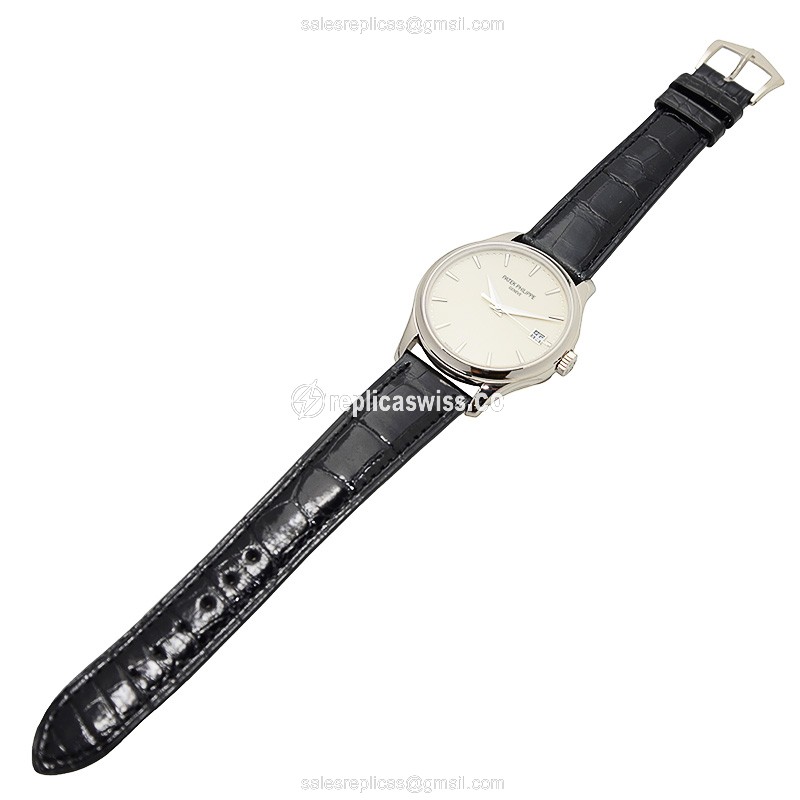 Patek Philippe 5227G-001 Replica - Automatic - 18kt Gold Case - Silver Dial on Black Alligator Strap - View 2