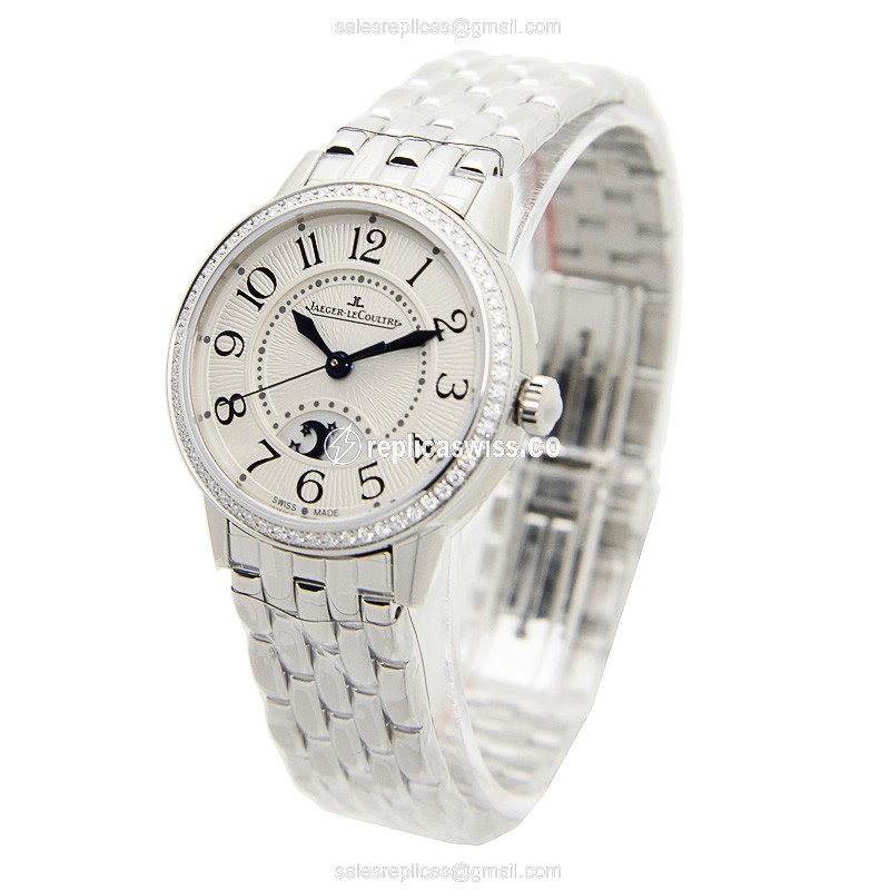 Jaeger-Lecoultre Rendez-Vous Automatic - Diamond Case - White Dial - Silver Steel Strap - View 3
