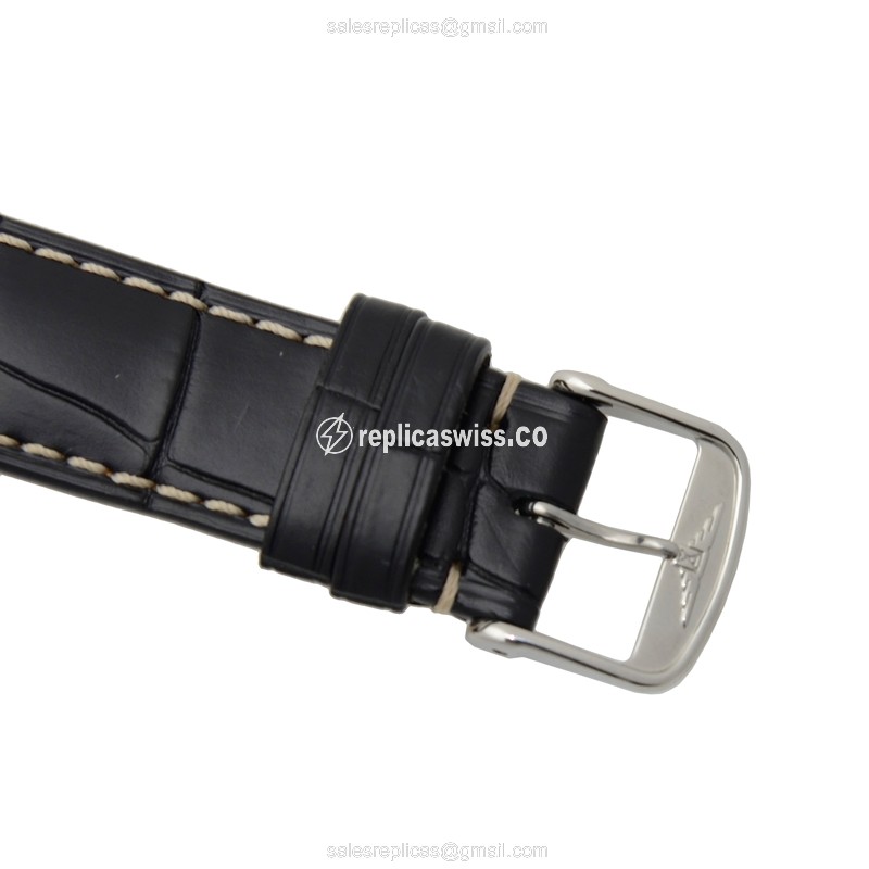Longines Heritage Replica - Automatic - Black Dial - Steel Case - Alligator Black Strap - View 4