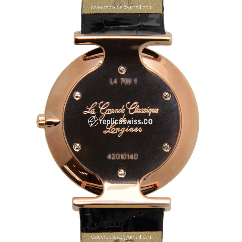 Longines LA GRANDE Replica - Quartz - 18kt Rose Gold - White Dial, Buckle Clasp - View 3