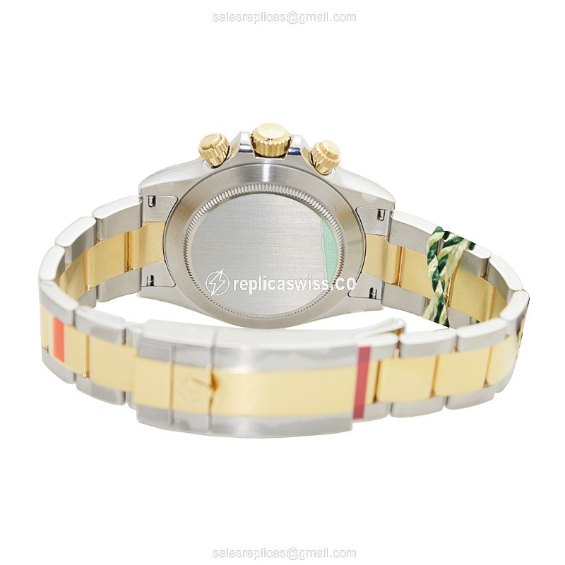 Rolex Daytona Replica - 18kt Gold/Steel - Automatic - White Dial - Silver Strap - View 4