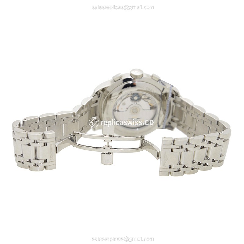Rolex L2.784.4.53.6 Replica - Automatic - Stainless Steel Case - Black Dial on Silver Strap - View 4