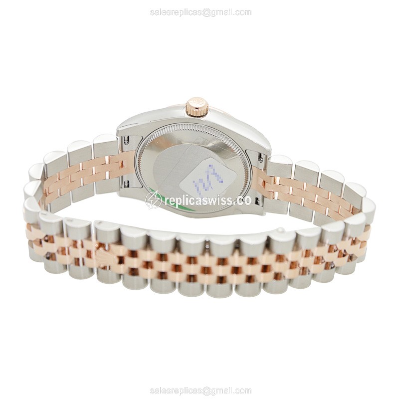 Rolex Lady Datejust Replica | Automatic | Rose Gold & Steel Case | Gold Dial - View 4