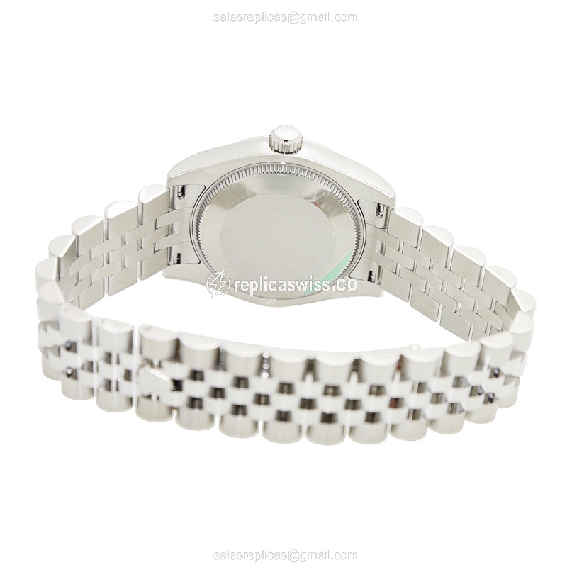 Rolex Datejust Replica - Automatic - White Gold & Steel - Black Dial, Steel Strap - View 4