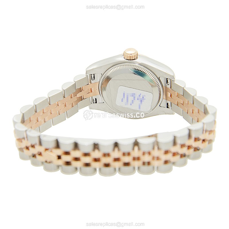 Rolex Datejust Replica - Automatic - Rose Gold & Steel - Gold Dial, Silver Clasp - View 4