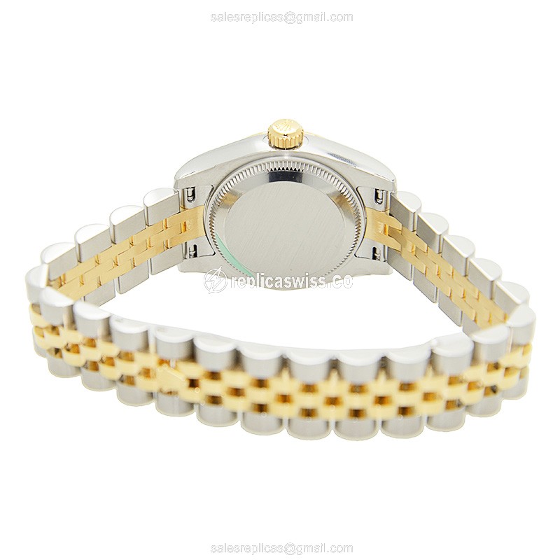 Rolex Datejust Replica - Automatic - 18kt Gold & Steel - White Dial, Silver Clasp & Strap - View 3
