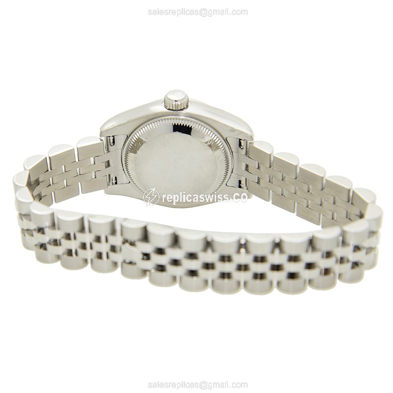 Rolex Lady Datejust Replica - Automatic - White Gold & Steel - Silver Dial - Steel Strap - View 4