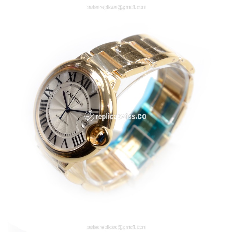 Cartier Ballon Bleu Replica - Automatic - Gold Case - White Dial - View 3