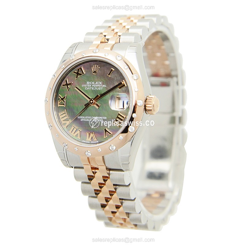 Rolex Datejust Replica - Automatic - 18kt Rose Gold & Steel - Brown Dial - View 3