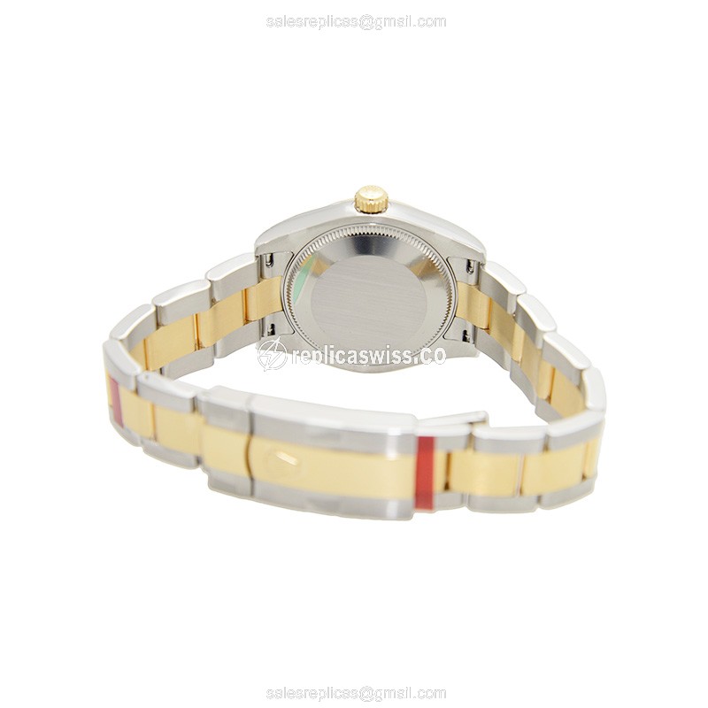Rolex Lady Datejust Replica - Automatic - 18kt Gold & Steel - Black Dial - View 4