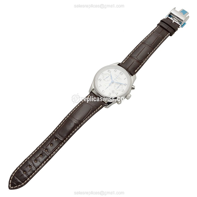 Rolex L2.759.4.78.5 Replica - Automatic - Silver Case - Brown Alligator Strap - View 2