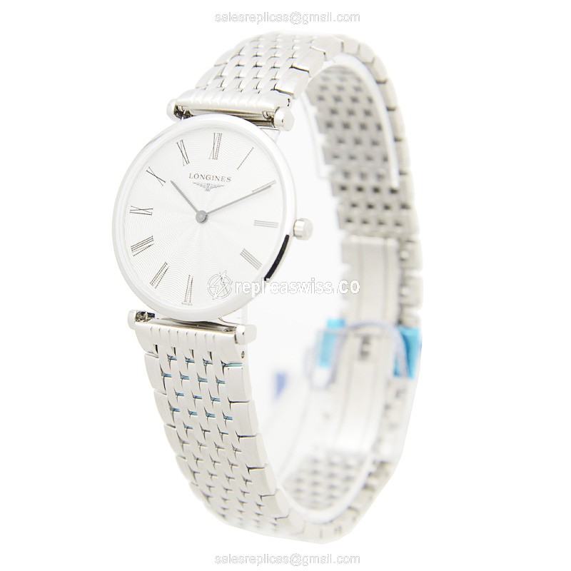 Longines L4.512.4.71.6 Replica - Quartz - Stainless Steel Case - White Dial - View 3