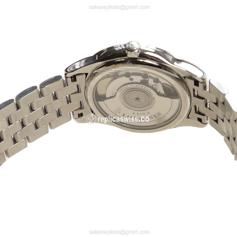Longines L4.717.4.12.6 Replica - Automatic - Stainless Steel - White Dial | Clasp | Silver Steel Strap - View 4