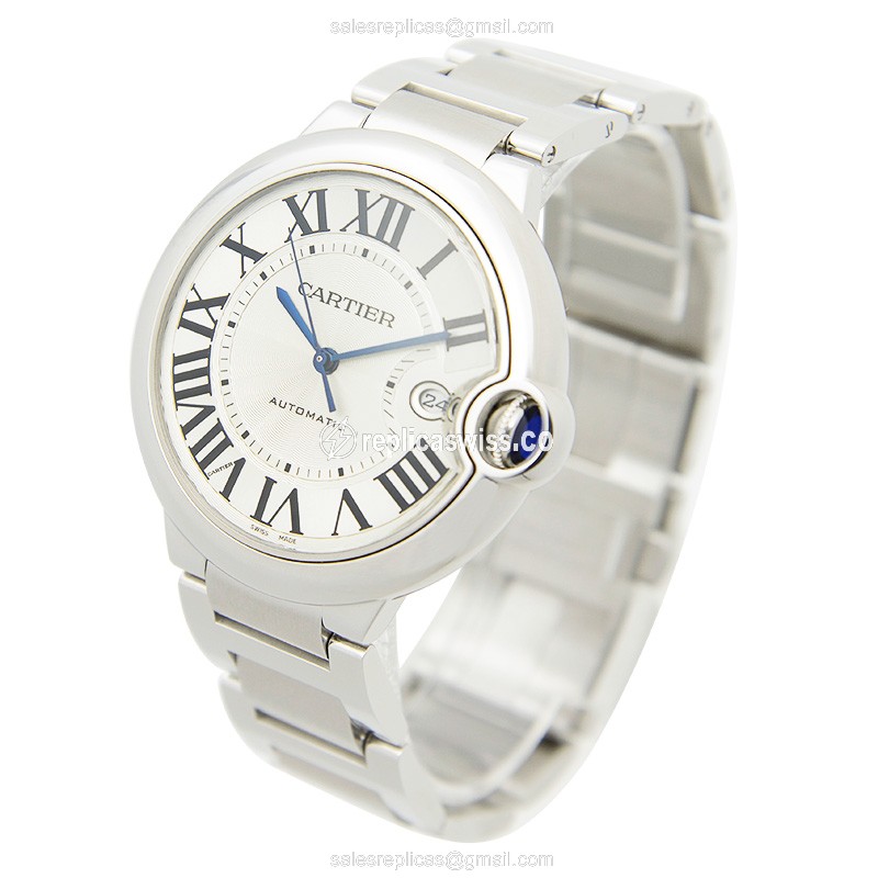 Cartier Ballon Bleu Replica - Automatic - Silver Dial - Steel Case & Band - View 3