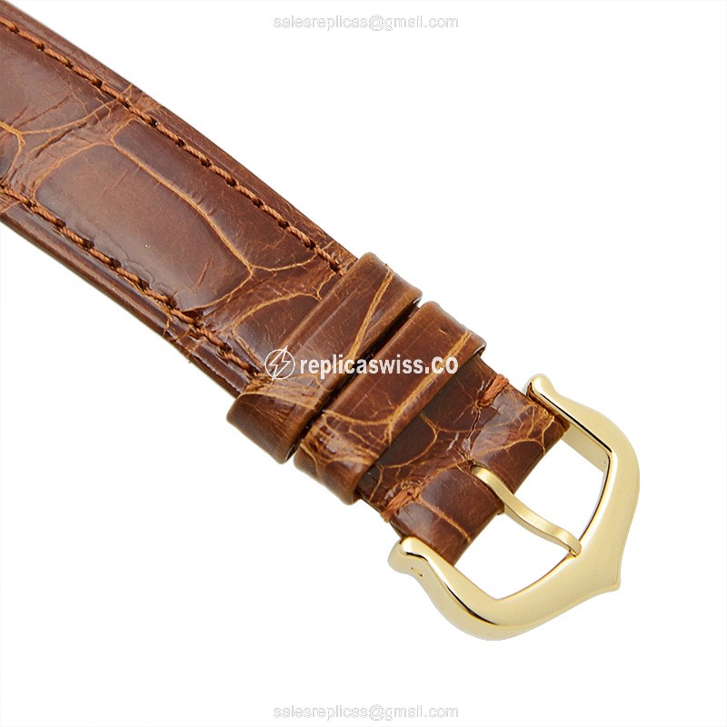Cartier Tank Replica Watch - Quartz - Gold - Brown Alligator - View 4