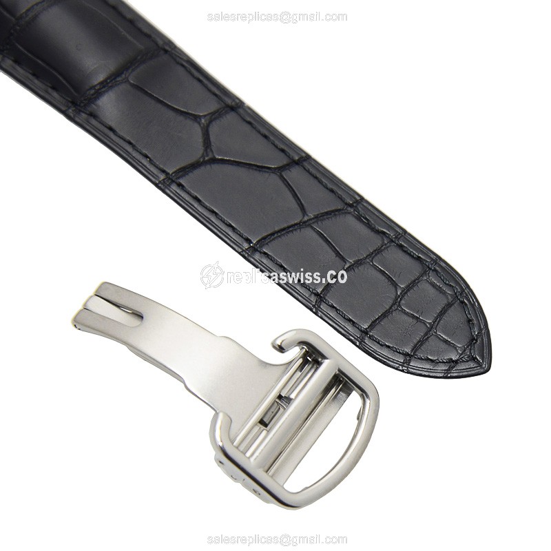 Cartier WSCA0003 Replica - Automatic - Steel Case - Silver Dial - Black Alligator Strap - View 4
