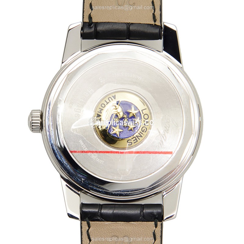 Rolex L1.645.4.75.4 Replica - Manual - Silver Dial, Alligator Black Strap - View 3