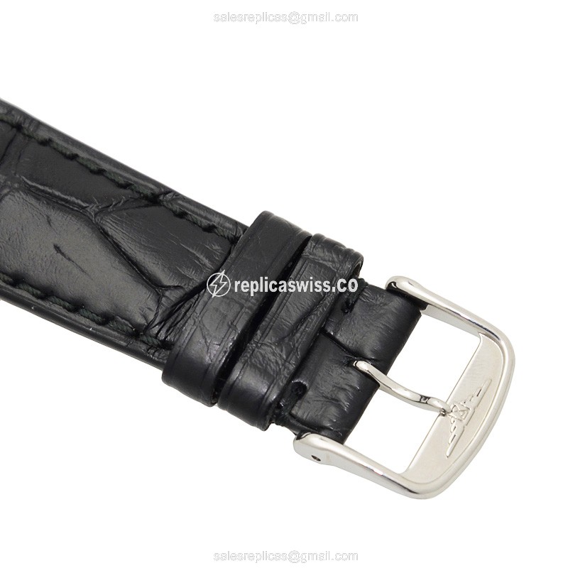Rolex L1.645.4.75.4 Replica - Manual - Silver Dial, Alligator Black Strap - View 4