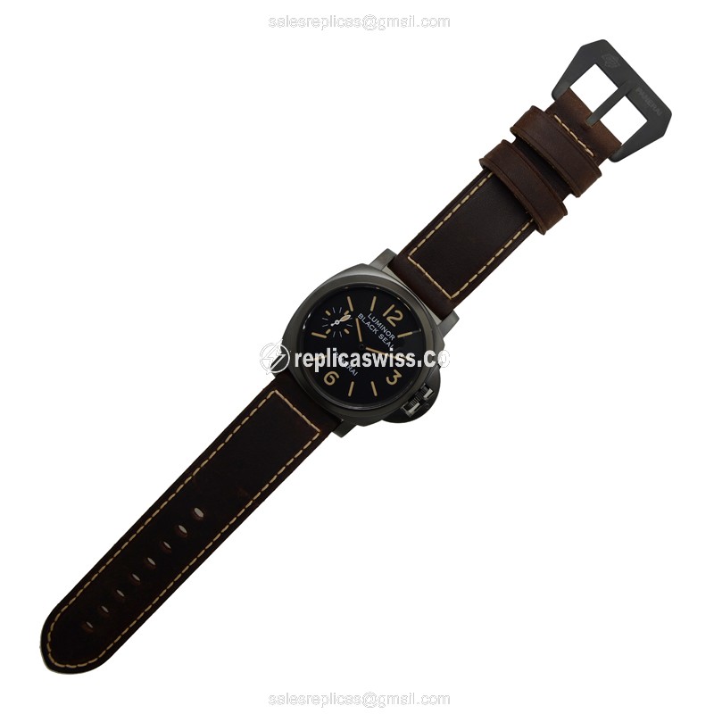 Panerai PAM00785 LUMINOR Replica - Manual - Stainless Steel - White Dial - Brown Leather Strap - View 2