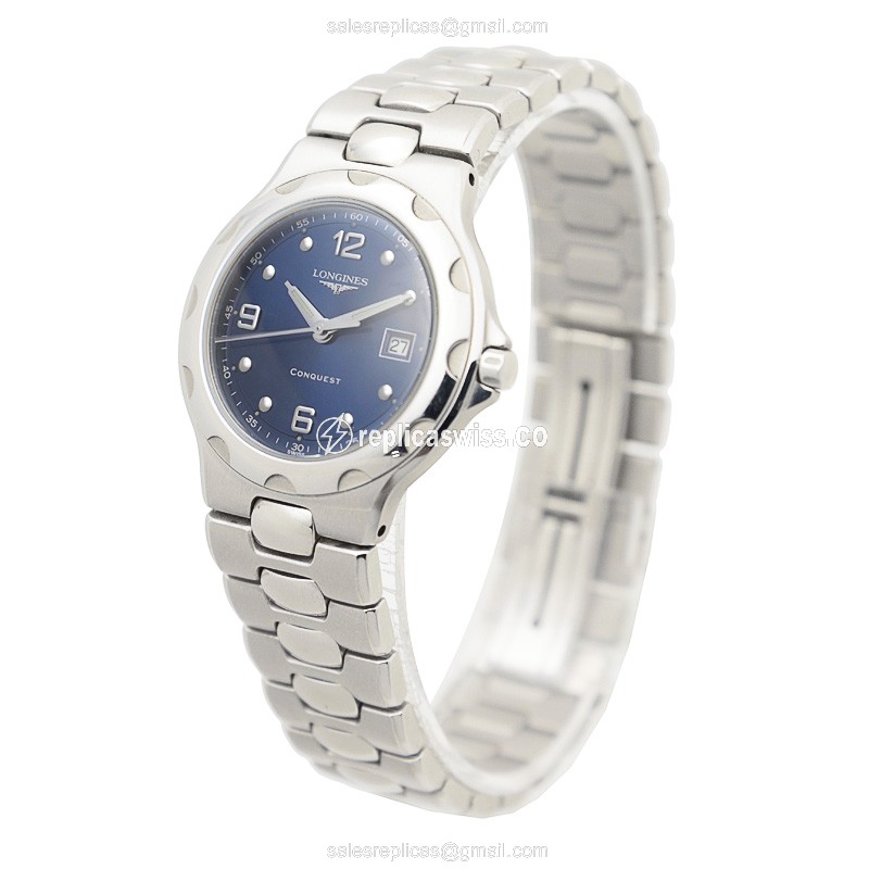 Rolex L1.505.4.96.6 Replica - Quartz - Steel - Blue Dial, Silver Clasp - View 3