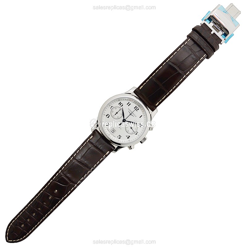 Rolex L2.669.4.78.3 Replica - Automatic - Steel - White Dial on Brown Alligator Strap - View 2