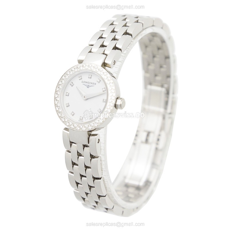 Longines L5.174.0.17.6 Dolce Vita Replica - Quartz - Diamond Bezel - White Dial - View 3