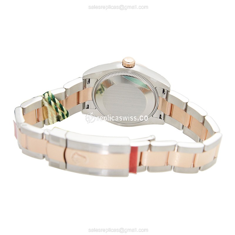 Rolex Datejust Lady Replica - Automatic - 18kt Rose Gold & Steel - Silver Dial - View 4