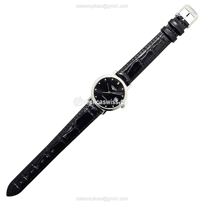 Longines Elegant Watch - Replica - Automatic - Steel - Black Dial - View 2