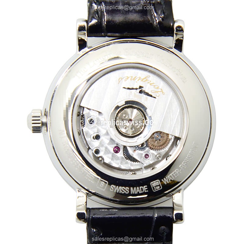 Longines Elegant Watch - Replica - Automatic - Steel - Black Dial - View 3