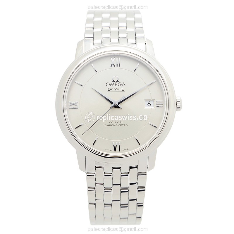 Omega DE VILLE Replica - Automatic - Silver Dial on Steel Strap - View 2