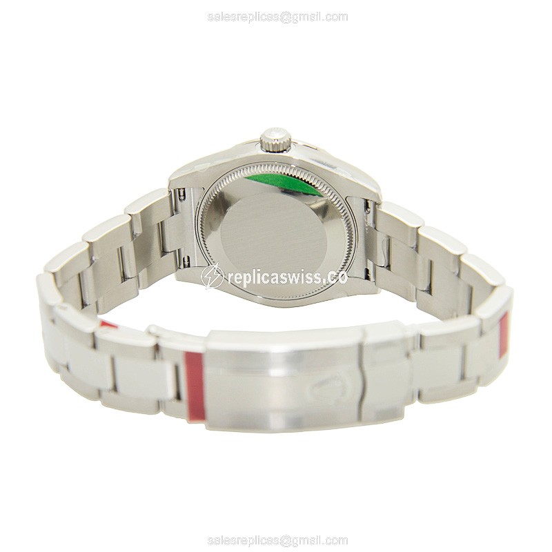 Rolex Datejust Lady Replica - Automatic - 18kt White Gold - Diamond Bezel - Purple Dial - View 4