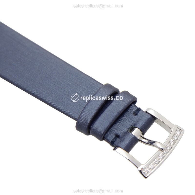 Chopard 139419-1001 Replica - Auto - 18kt White Gold - Diamond - Silver Dial - Blue Satin Strap - View 4